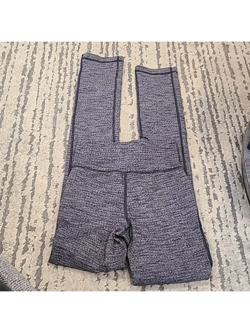 Lululemon Skinny Will Pant *Full-On Luon Variegated Knit Blk Heathered B…
